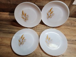 Vintage Anchor Hocking FIRE KING Wheat 10&quot; Dinner Plate - Set Of 4 - Made In USA - £22.45 GBP