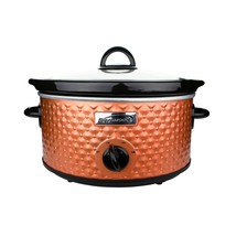 Brentwood 3.5 Quart Diamond Pattern Slow Cooker in Copper - £73.88 GBP