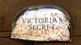 Victoria's Secret Sparkle Sequin Clear Makeup Cosmetic Case Beauty Bag Organizer - $15.54