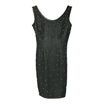 Vtg Evenings by Pantagis Womens Black Studded Dress Size Petites 2  Made... - £22.33 GBP