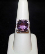 Authenticity Guarantee 
Estate Amethyst & Diamond Fancy Ladies' Gold Ring - E... - £400.72 GBP