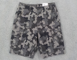 SONOMA MENS CARGO SHORTS SIZE 29 CHARCOAL GREY CAMOUFLAGE STRETCH 10&quot; IN... - $17.99