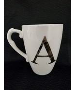 Lenox Letter A Initial Monogram Coffee Mug Floral Cup White Gold  4.5&quot; Tall - $25.69 CAD