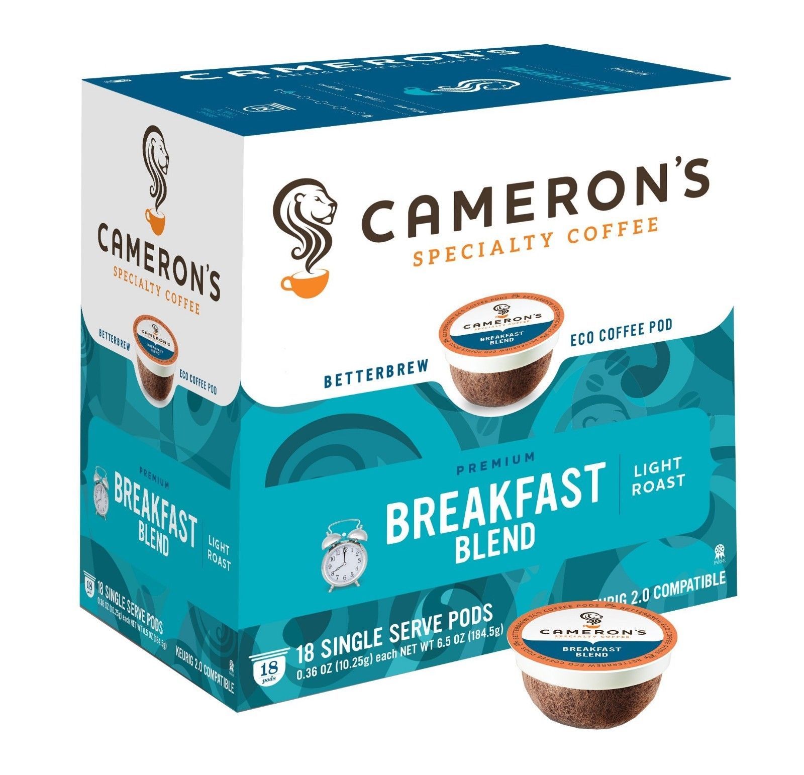 Cameron&#39;s Breakfast Blend Coffee 18 to 144 Keurig K cups Pick Any Size F... - $21.67+