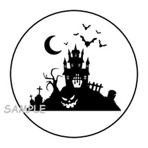 30 Halloween Haunted House Envelope Seals Labels Stickers 1.5&quot; Round Favors - £5.98 GBP