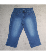 Lee Riders Women&#39;s Size 8M Stretch Mid Rise 5-Pocket Blue Denim Capri Jeans - $19.56 CAD