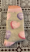 Valentines Day Crew Socks Shoe Size 4 to 10 Heart Design Pink Grey Brand... - £9.43 GBP