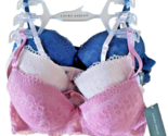 Laura Ashley Women&#39;s 3 Pack Lace Comfort Push-Up Bra Size 36C Pink Beige... - $24.74
