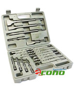 17pcs SDS Plus Rotary Hammer Drill Bits &amp; Chisel Set Fit Hilti Bosch w/case - $34.58