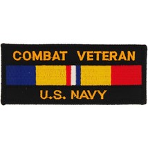U.S. Navy Combat Veteran Patch Black &amp; Yellow 1 3/4&quot; - £7.37 GBP
