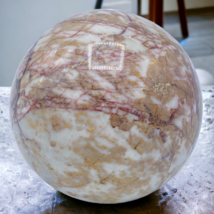 4&quot; Polished Marble Decorative Brown White and Rust Color Stone Ball Sphere 3lb4z - £29.60 GBP