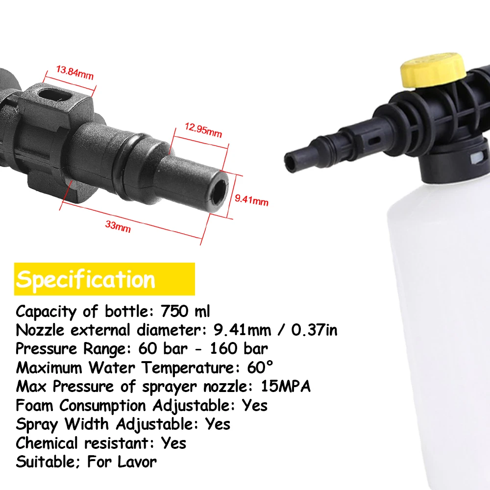 Snow Foam Lance Spray Gun For Lavor High Pressure Washer For Vax For Comet 750 - £14.57 GBP