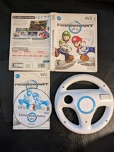 2008 Mario Kart Wii with Wheel Bundle Nintendo Manual Mario Luigi Working - £2,170.08 GBP