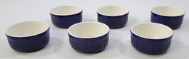 MM) Set of 6 Roshco Bakeware Cobalt Blue 4oz Cups Microwave, Oven, Freez... - €25,62 EUR