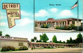 Vtg Chrome Postcard 1958 Miami Florida FL Detroit Efficiencies Motel 675 NE 88th - £6.97 GBP