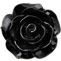 Enamel Black Rose Snap Charm - £2.35 GBP