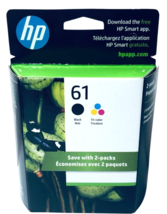 HP 61 (CR259FN140) Ink Cartridge Back/Tri Color Combo Pack ~ NEW FACTORY... - $36.38