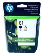 HP 61 (CR259FN140) Ink Cartridge Back/Tri Color Combo Pack ~ NEW FACTORY SEALED - $36.38