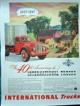 40th Anniversary Of International Trucks Print Advertisement Art 1947 - $8.99