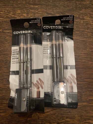Lot of 2 - 2 ct CoverGirl 510 Soft Brown Easy Breezy Brow Fill + Define Pencils - $7.92