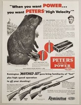 1955 Print Ad Remington Pump Shotguns Peter&#39;s Cartridges Ground Hog - £9.73 GBP