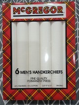 New Vintage  McGregor Handkerchiefs 6 Pack Boxed Set white on white - £12.09 GBP