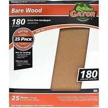 Gator 9&quot; x 11&quot; Bare Wood Sanding Sheets, 180 Grit, 25 Pack - £18.00 GBP