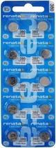 Renata 380 SR936W Batteries - 1.55V Silver Oxide 380 Watch Battery (10 Count) - £16.77 GBP