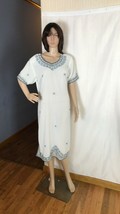 Handmade Women&#39;s Dress Beautiful Embroidered Gauzy Approx. Size 12 - $27.21