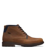 Clarks Men&#39;s Un Shire Hi Waterproof Oxford Boot Tan Leather Size 9 - $2,212.42 MXN