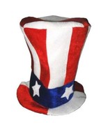 TALL USA RED WHITE BLUE STARS novelty CRAZY TOP HAT #98 adult dressup pa... - $10.43 CAD