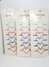 New 3 Packs Of Girls 6 Colorful Heart Hair Clips Cat and Jack 6 Colors - £6.48 GBP