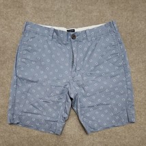 J Crew Gramercy Shorts Horseshoes Print Mens 32 Blue Chino Cotton - £15.50 GBP