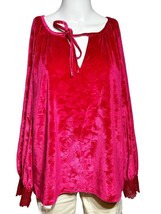 New Pioneer Woman Shirt Women&#39;s Large L Pink Velvet Long Sleeve Cottagecore - RB - £12.96 GBP