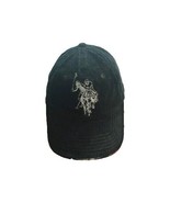 US Polo Assn. Corduroy Polo Hat Black With Plaid Bill USA Flag - $15.19 CAD