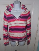 American Eagle Striped Hooded Deep V Pullover Sweatshirt Size XS Women&#39;s... - $20.44