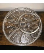 Indiana Glass Deviled Egg Relish Serving Tray Plate Tree of Life  - £26.96 GBP