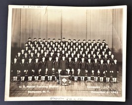 1943 Antique Us Naval Training Station Sampson Ny Co 313 Grad Photo Signed All - £53.78 GBP