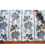 Paisley Jacobean Teal Blue Purple Upholstery Fabric 2 Pieces 48 wide 6 yds - £61.91 GBP