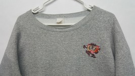 Vtg Taz Football Crew Neck Rayon Tri Blend Gray Sweatshirt USA Made Sz X... - $31.09