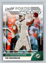 Tua Tagovailoa #3 2023 Panini Prestige Miami Dolphins For the Record - £1.64 GBP