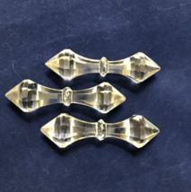 Bowtie Crystal Vintage Knife Rests Set of 3 Clear Facets 3&quot; Long - $14.80