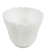 Fire King Milk Glass Planter Hobnail Scalloped Vintage Round White Bowl ... - $19.59