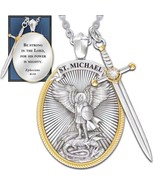 Catholic Patron The Archangel St. Michael Pendant Necklace Sword Lord Pr... - $12.17 CAD