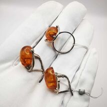 Exclusive New Silver Ring and Earrings with Honey Natural Amber Filigree - $122.00