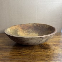 Antique Primitive Old Wooden Turned Dough Bowl 12” - €140,54 EUR