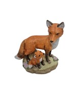 Homco Red Fox Figurine Mama with Baby Porcelain 1993 Mom Kit Pup #1417 V... - $200.58 MXN
