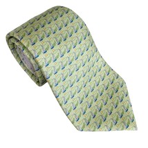 Tommy Hilfiger Light Green Sailboat 100% Silk Tie - $32.73