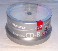 NEW Memorex 52X Printable 700MB CD-R Recordable 30 Pack 80 Minute CDs SE... - $28.95