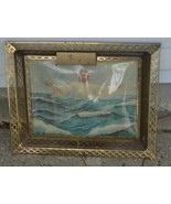 Jesus Raising From Water lighted picture brass frame light works - £59.56 GBP